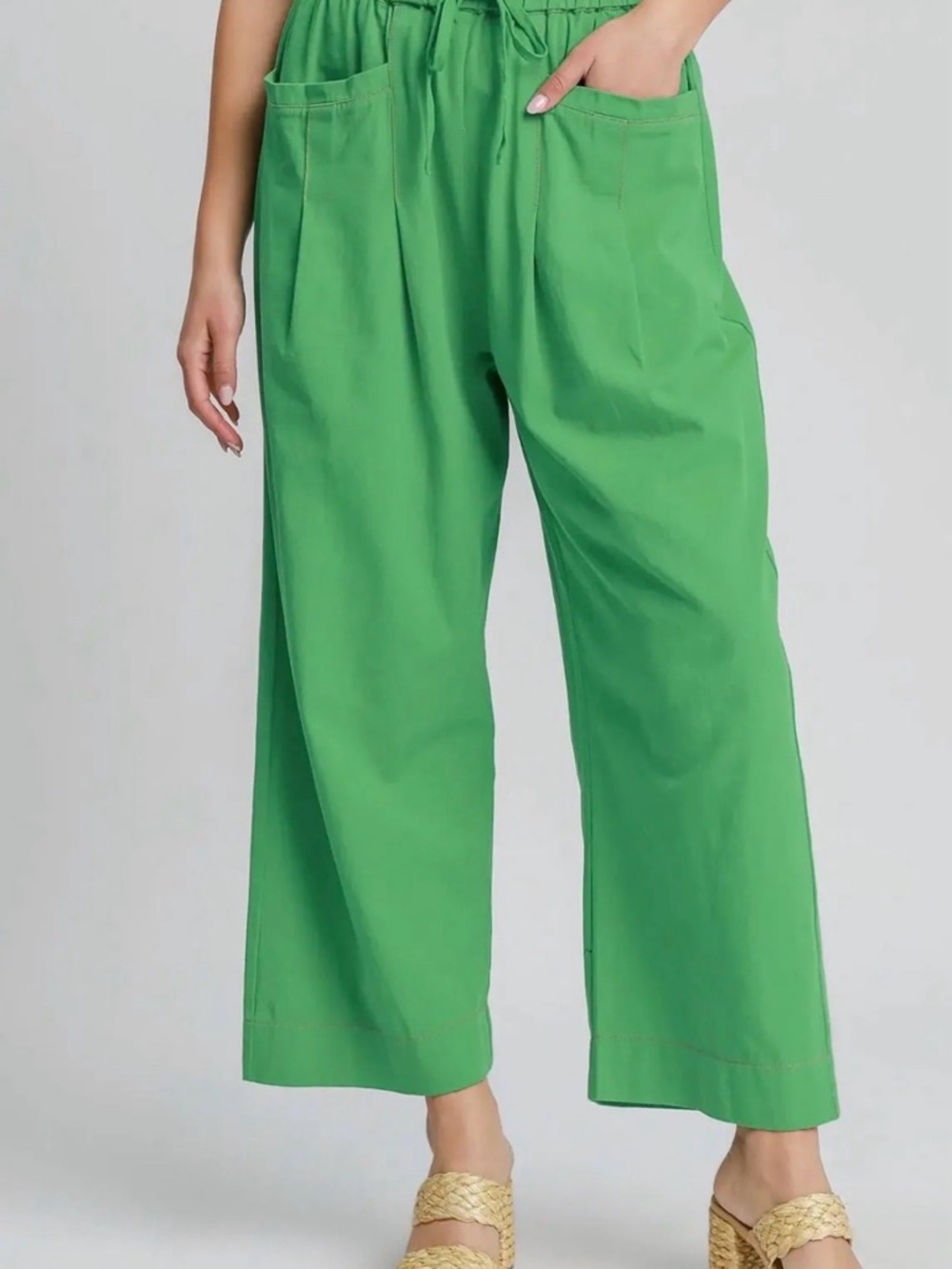 UMGEE - Women’s Wide-Leg Pull-On Pants in Green
